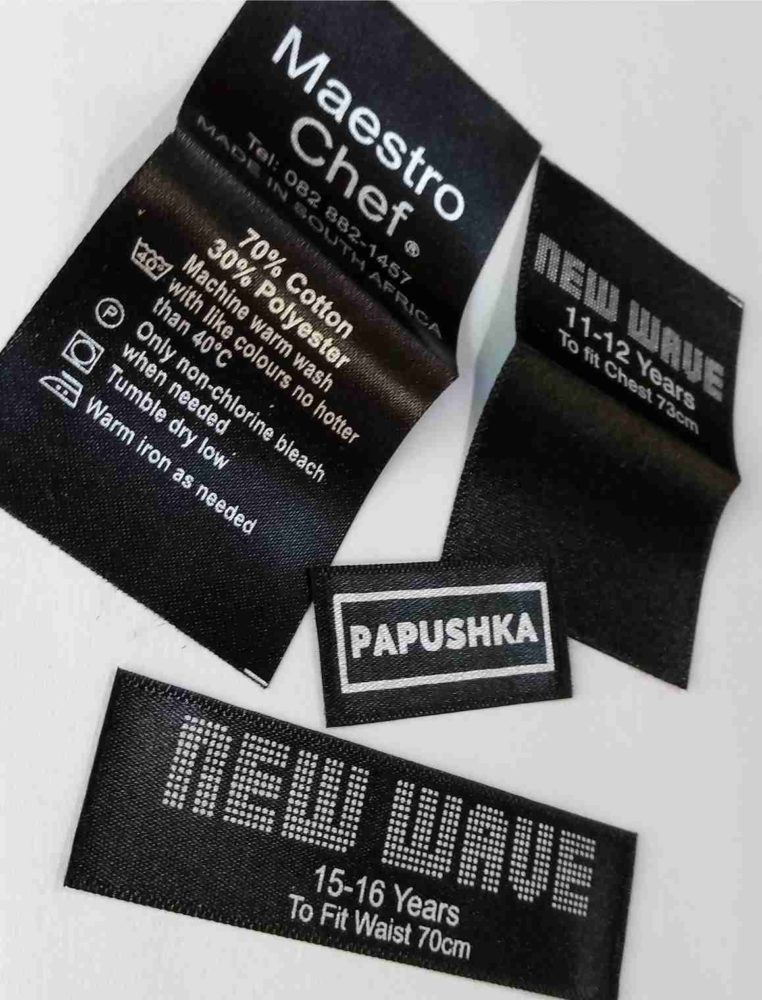 Black Satin Clothing Labels - QuixStix